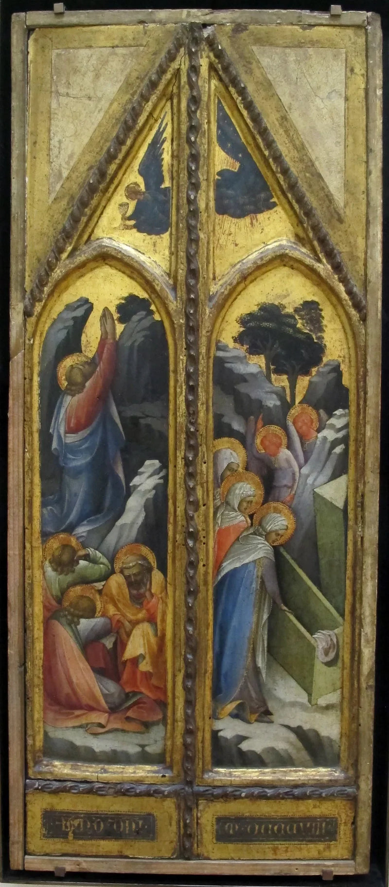 Le Christ au jardin des Oliviers ; Les Saintes Femmes au tombeau - Lorenzo Monaco