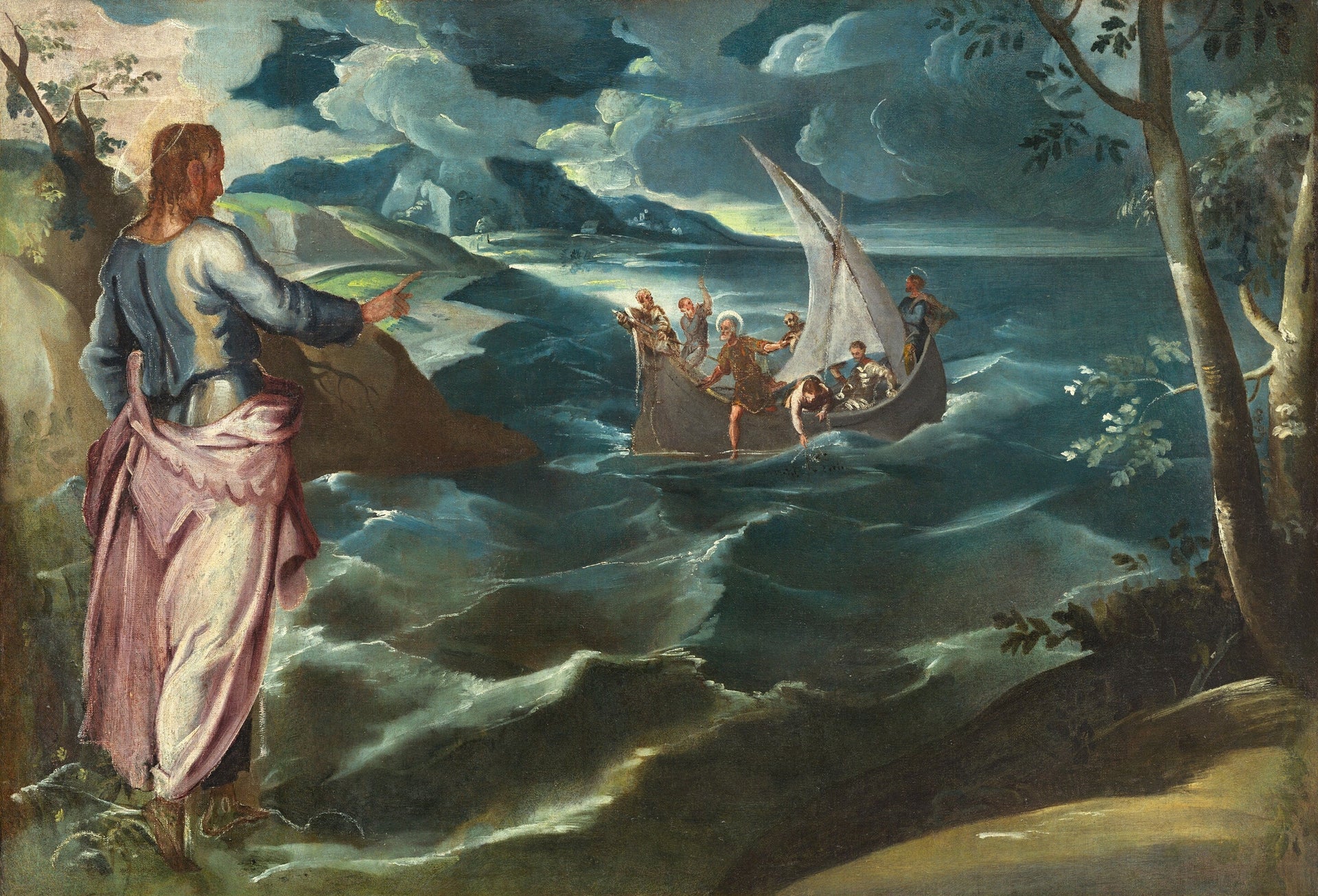 Le Christ au lac de Tibériade - Jacopo Tintoretto image 1 reproduction d’œuvre d’art à l’huile