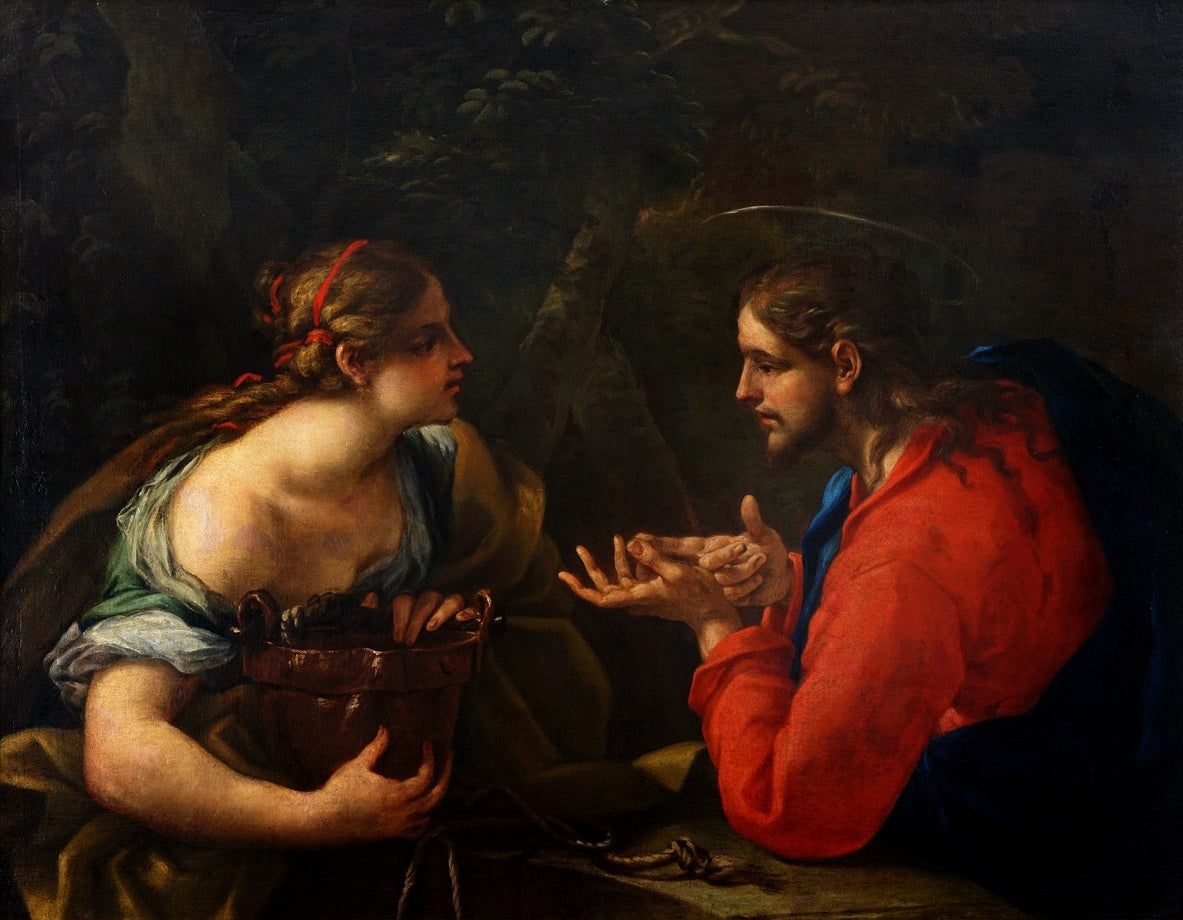 Le Christ avec la samaritaine. - Carlo Maratta image 1 copie peinte à la main à l’huile