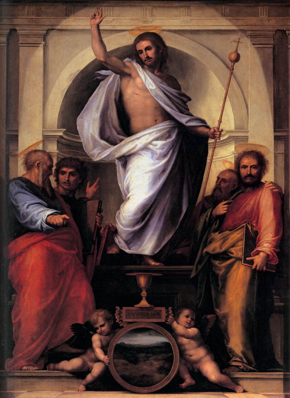 Le Christ avec les quatre évangélistes - Fra Bartolomeo image 1 tableau peint à l’huile sur toile