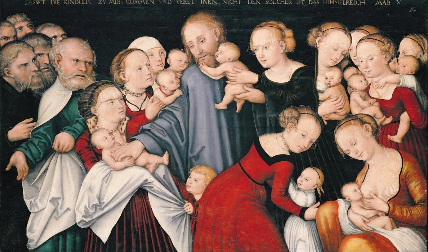 Le Christ bénissant les enfants - Lucas Cranach the Elder image 1 reproduction de peinture à l’huile