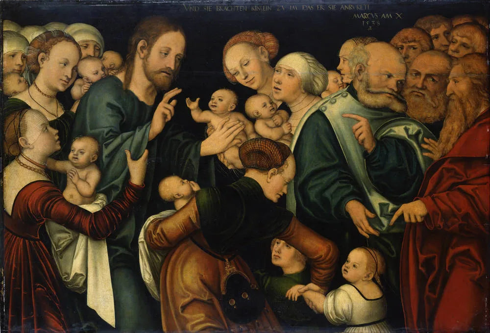 Le Christ bénissant les enfants - Lucas Cranach the Elder image 1 tableau peint à l’huile sur toile