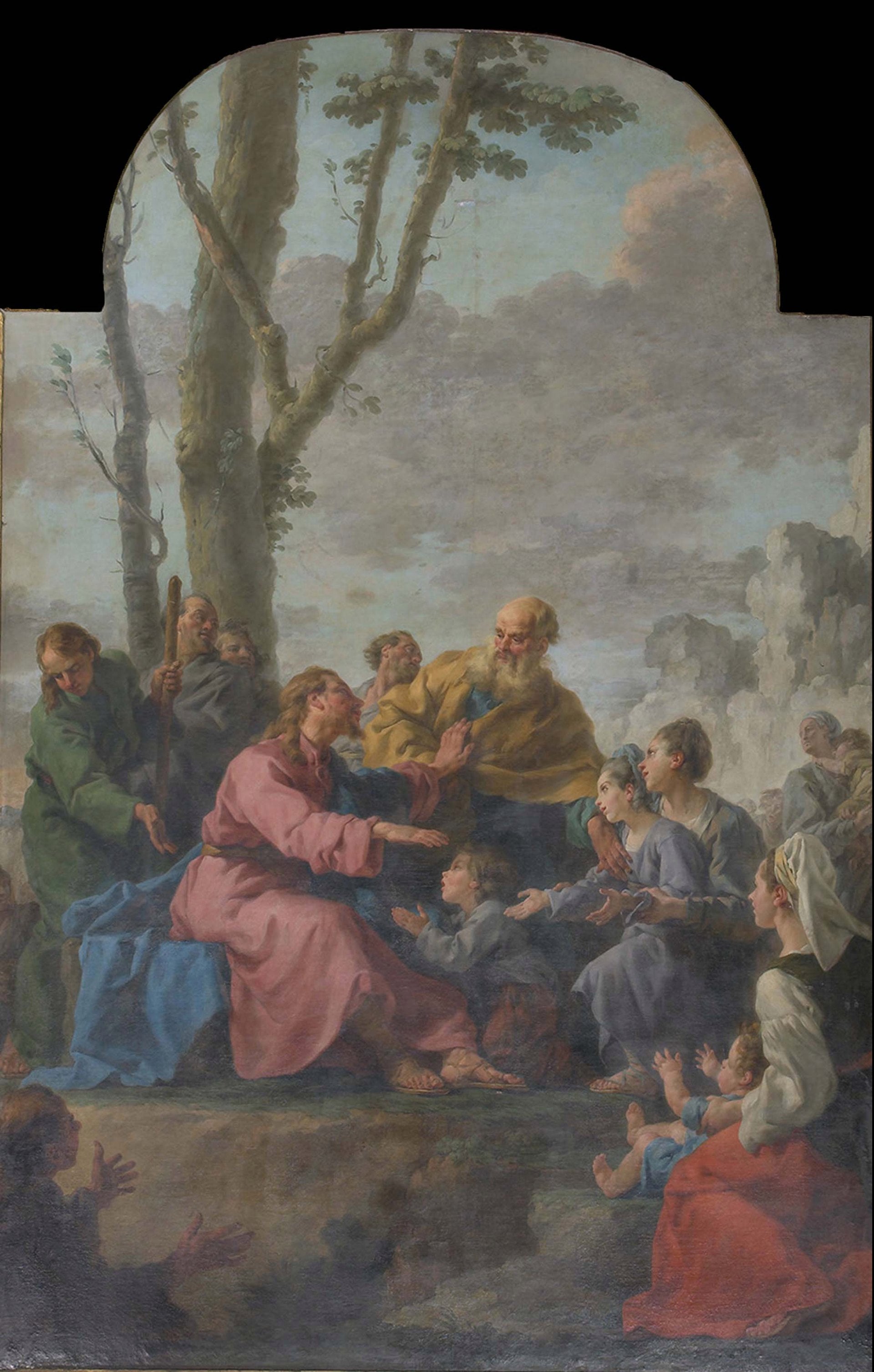 Le Christ bénissant les enfants - Noël Hallé image 1 copie peinte à la main à l’huile