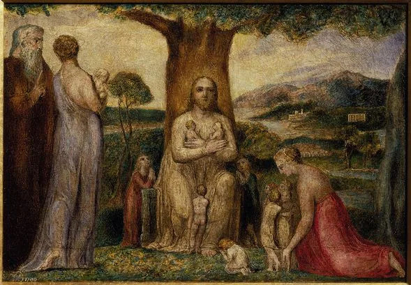 Le Christ bénissant les petits enfants - William Blake image 1 reproduction artisanale de tableau