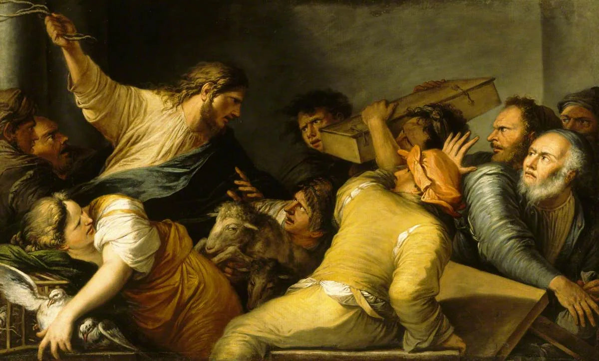 Le Christ chassant les changeurs de monnaie du Temple - Salvator Rosa image 1 reproduction artisanale de tableau