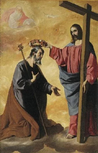 Le Christ couronnant saint Joseph - Francisco de Zurbarán image 1 copie de tableau peinte à la main