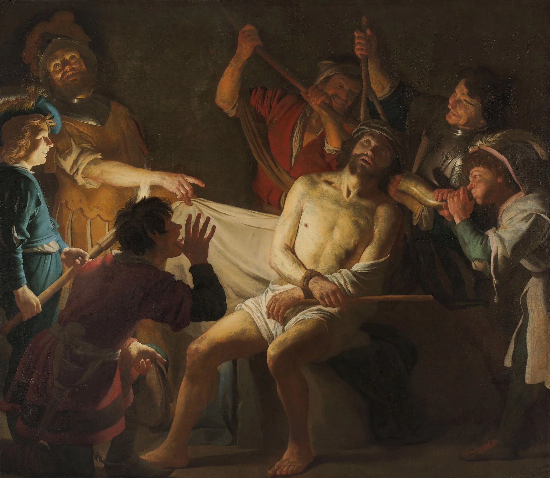Le Christ couronné d'épines - Gerrit van Honthorst image 1 tableau peint à l’huile sur toile