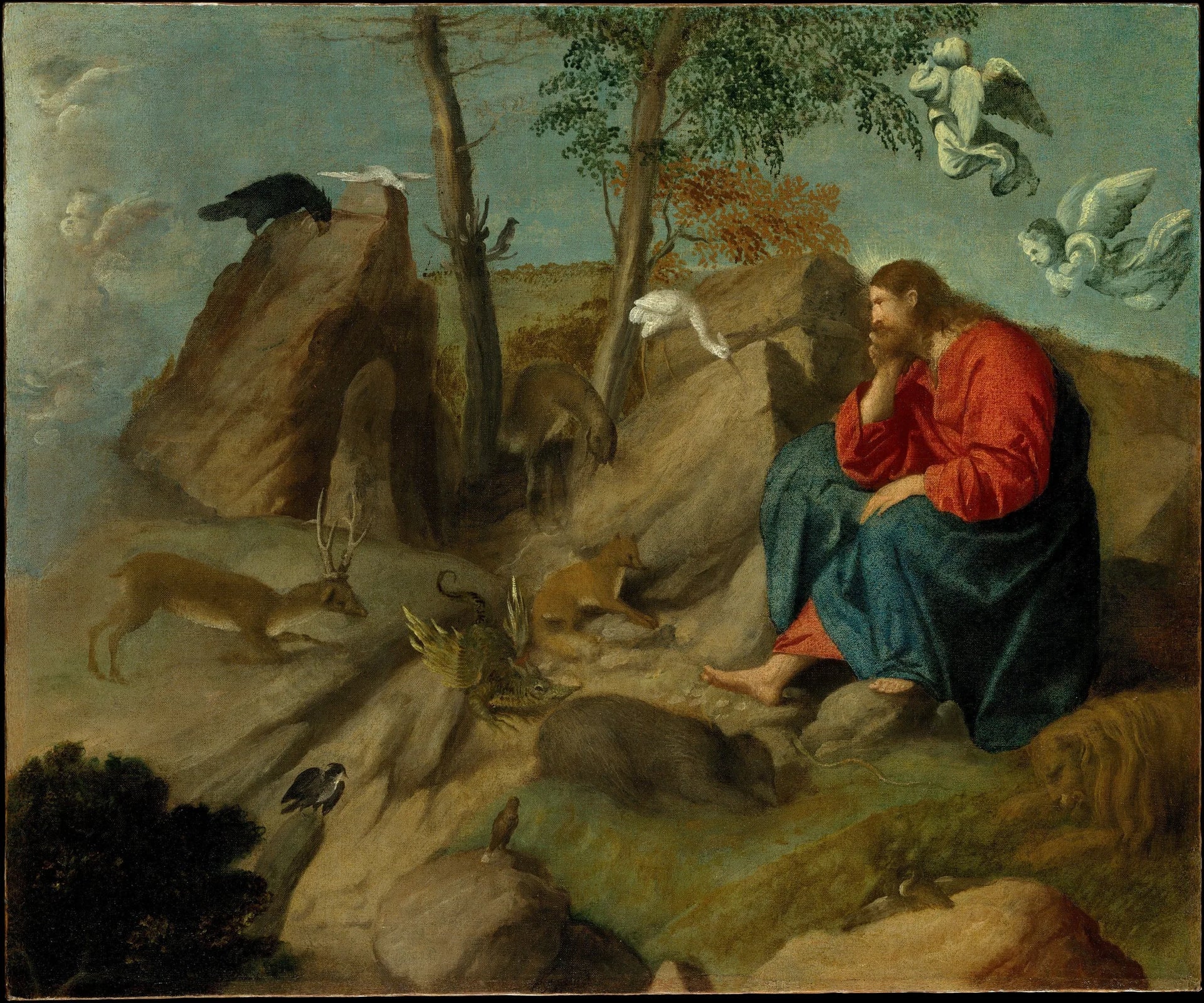 Le Christ dans le désert - Alessandro Bonvicino image 1 reproduction de peinture à l’huile