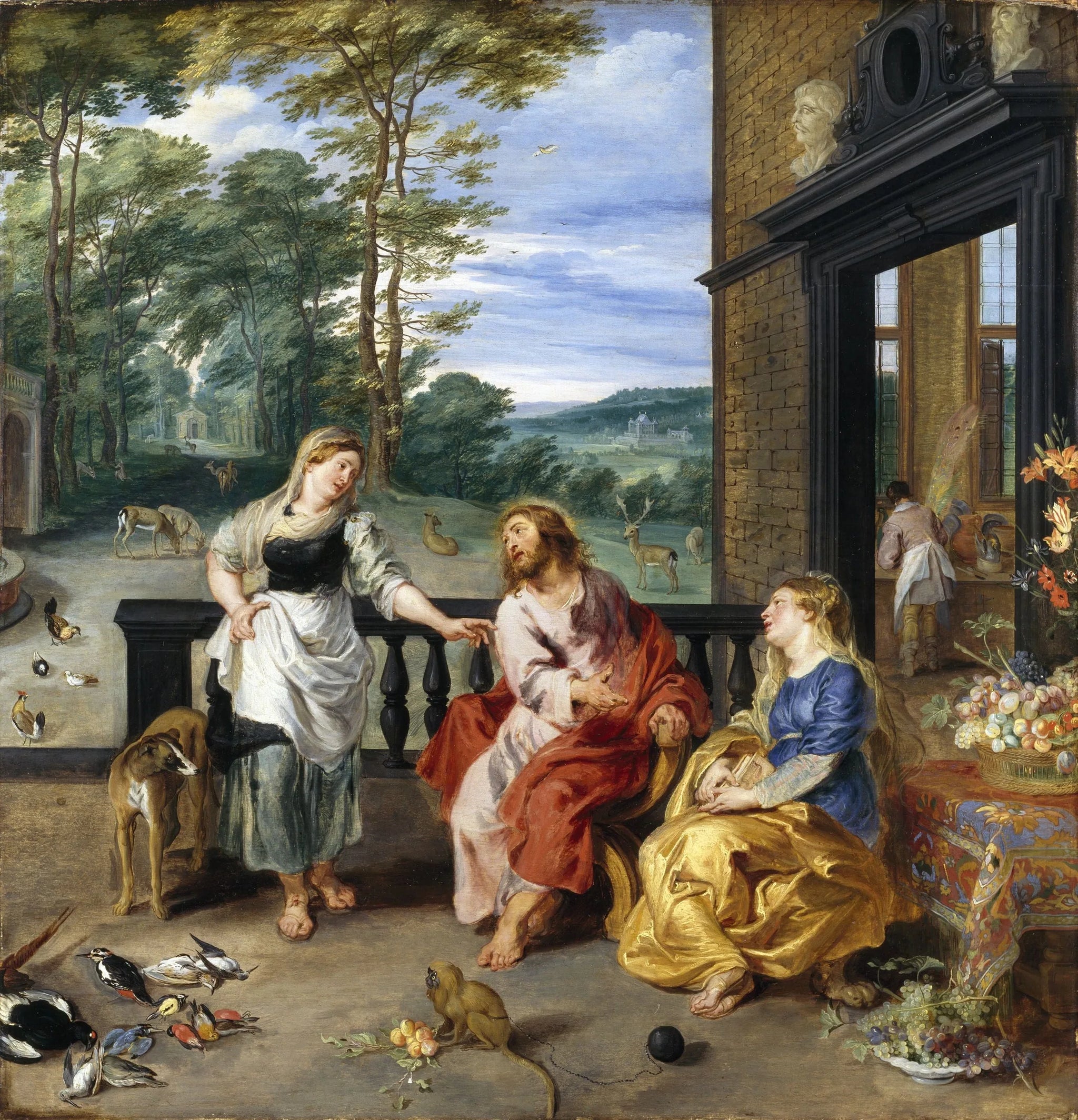 Le Christ dans la maison de Marthe et Marie - Jan Brueghel le Jeune image 1 reproduction artisanale de tableau