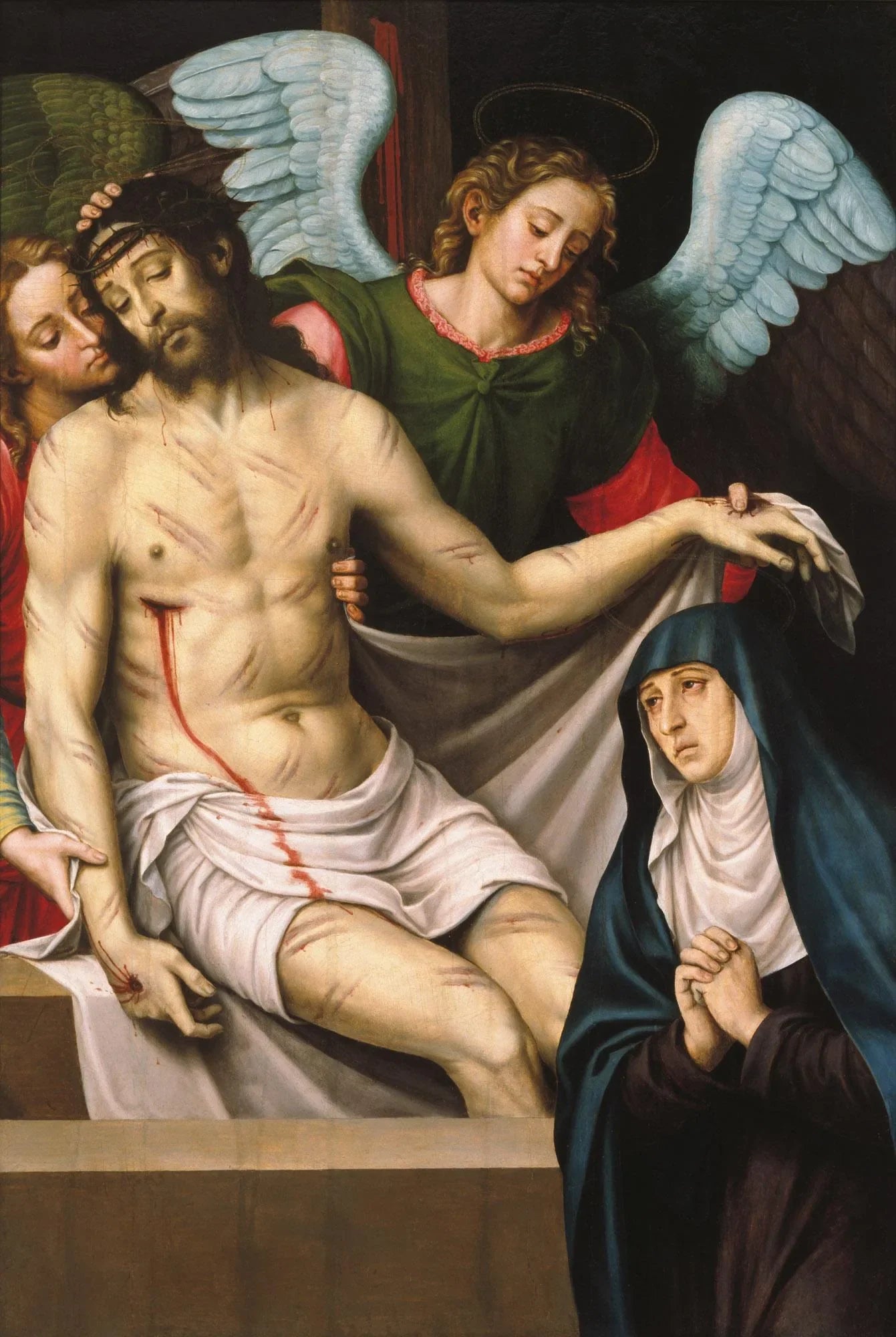 Le Christ dans les bras de deux anges - Juan de Juanes image 1 reproduction réalisée par Alpha Reproduction
