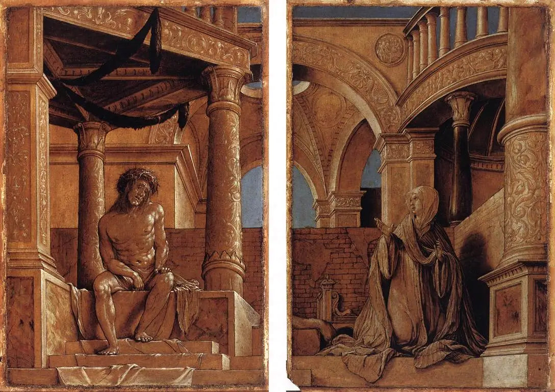 Le Christ de douleur et la Vierge en pleurs - Hans Holbein le Jeune image 1 copie peinte à la main à l’huile