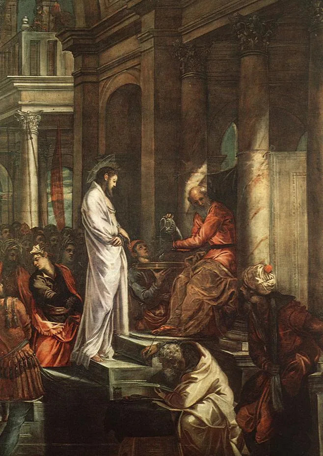 Le Christ devant Pilate - Jacopo Tintoretto image 1 copie peinte à la main à l’huile
