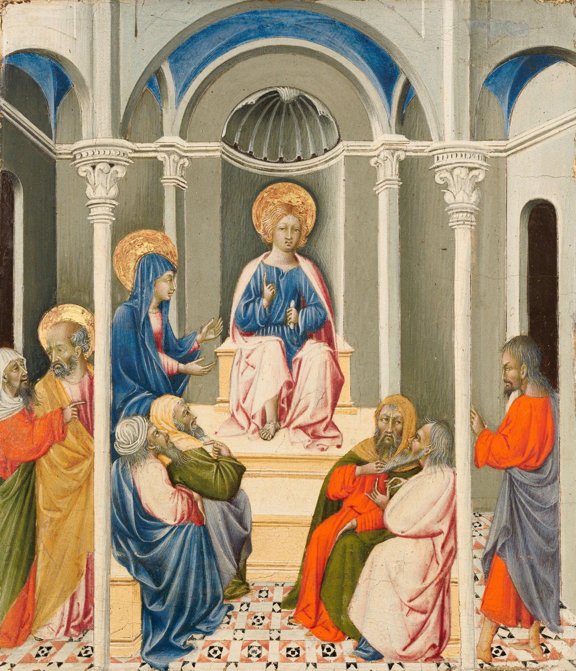 Le Christ en conflit dans le temple - Giovanni di Paolo image 1 reproduction artisanale de tableau