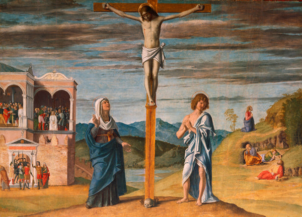 Le Christ en croix avec la Vierge et saint Jean l'Évangéliste - Cima da Conegliano image 1 reproduction artisanale de tableau