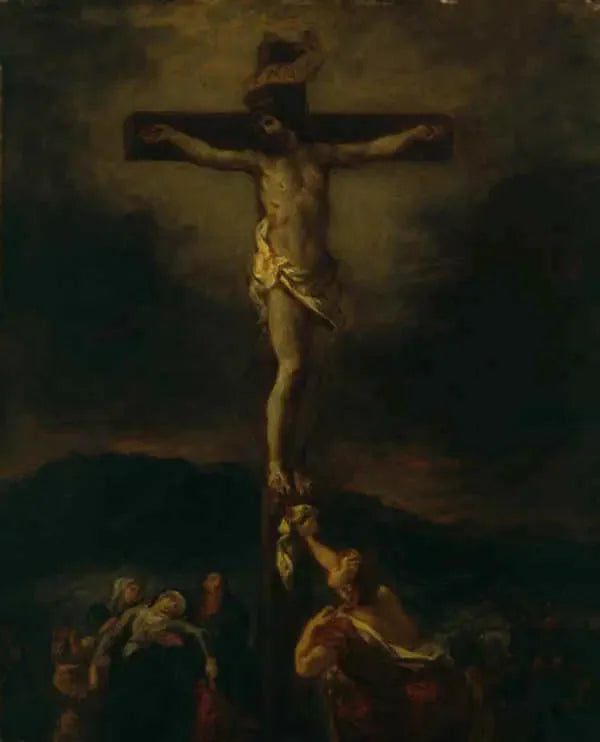 Le Christ en croix avec les saintes femmes - Eugène Delacroix image 1 tableau peint à l’huile sur toile