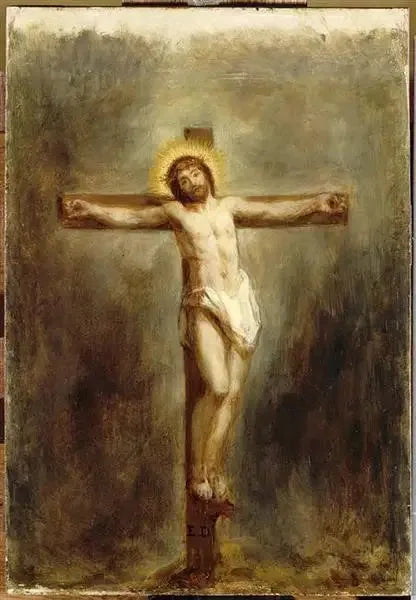 Le Christ en croix - Eugène Delacroix image 1 copie de tableau peinte à la main