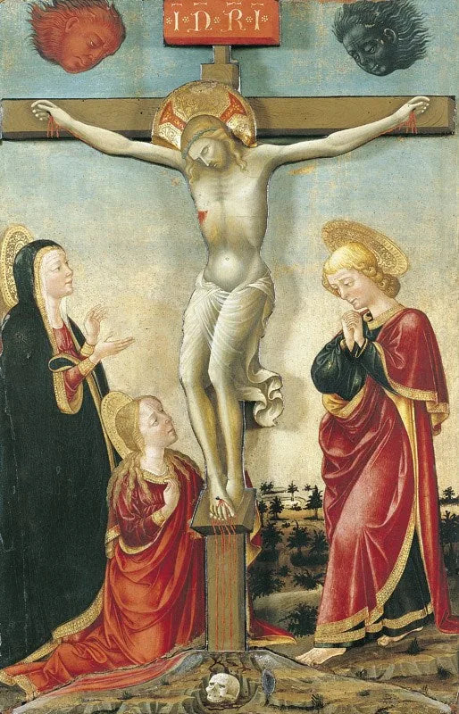 Le Christ en croix, la Vierge, saint Jean et Madeleine - Lorenzo Monaco image 1 reproduction artisanale de tableau