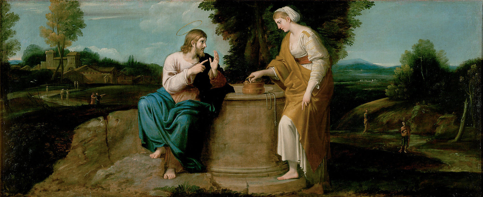 Le Christ et la Samaritaine - Annibale Carracci image 1 reproduction artisanale de tableau