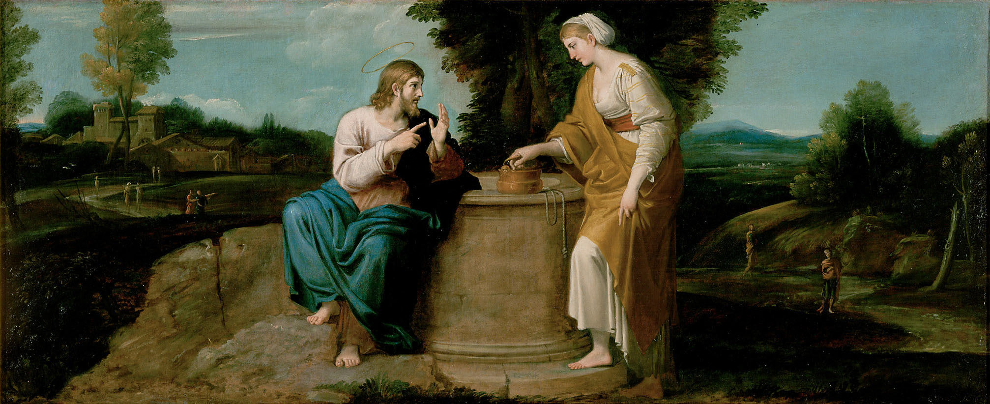 Le Christ et la Samaritaine - Annibale Carracci image 1 reproduction artisanale de tableau
