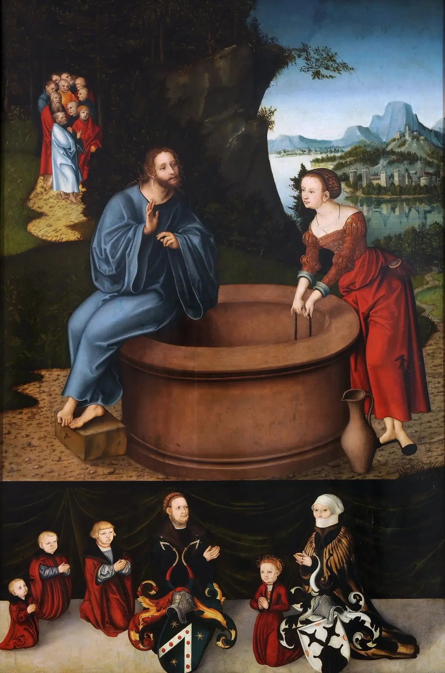 Le Christ et la Samaritaine au puits - Lucas Cranach the Elder image 1 reproduction réalisée par Alpha Reproduction