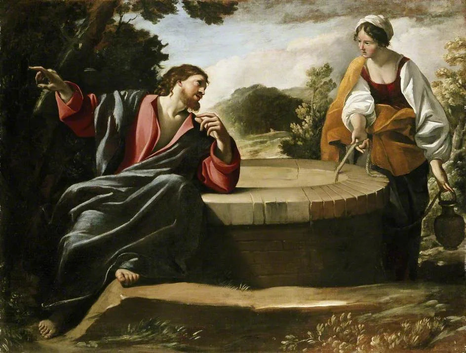 Le Christ et la Samaritaine - Giovanni Lanfranco image 1 reproduction de peinture à l’huile