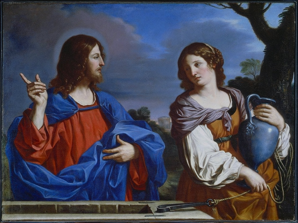 Le Christ et la Samaritaine - Guercino image 1 tableau peint à l’huile sur toile