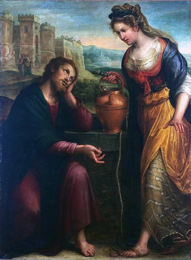 Le Christ et la Samaritaine - Lavinia Fontana image 1 reproduction de peinture à l’huile
