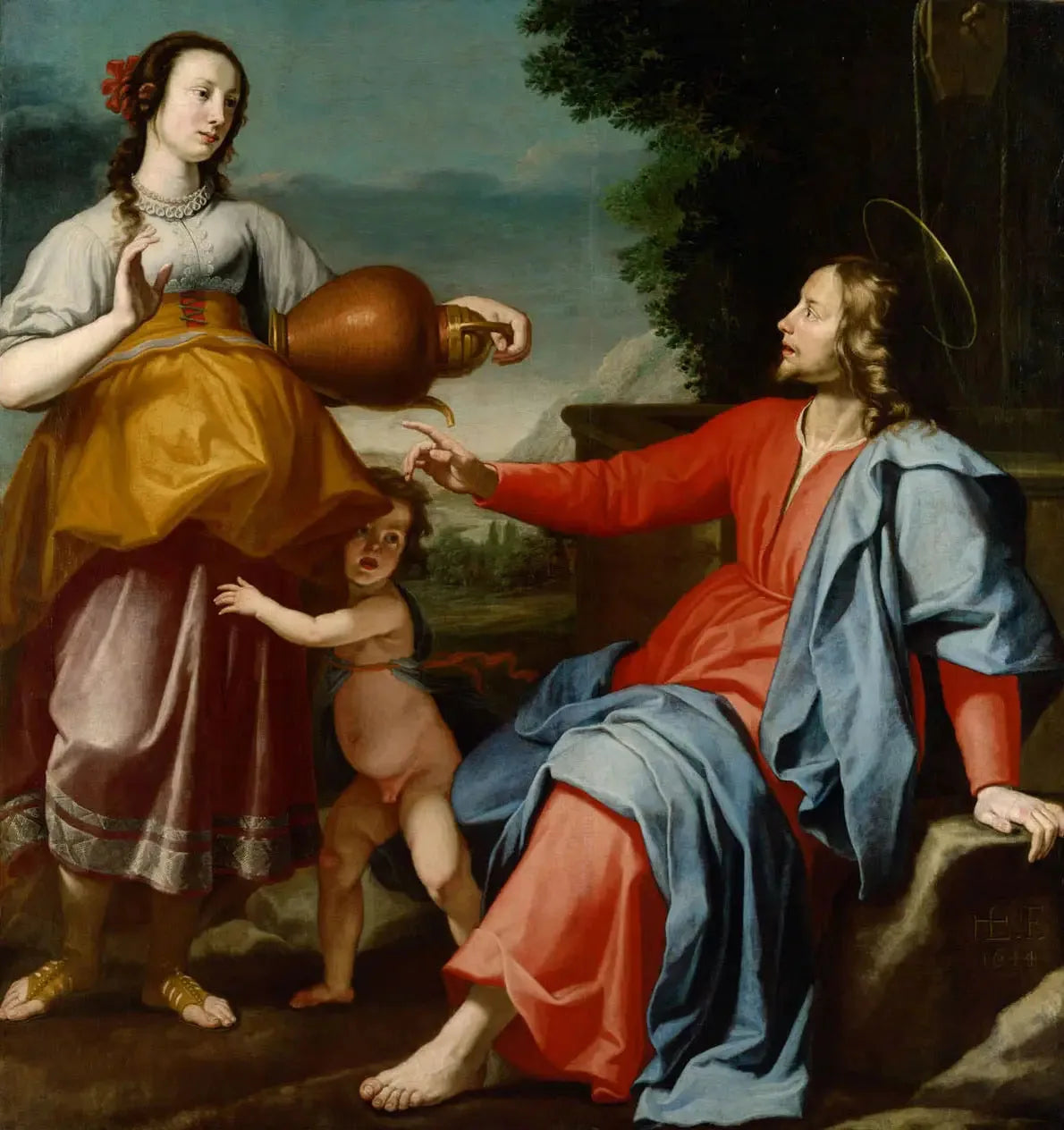 Le Christ et la Samaritaine - Lorenzo Lippi image 1 reproduction artisanale de tableau