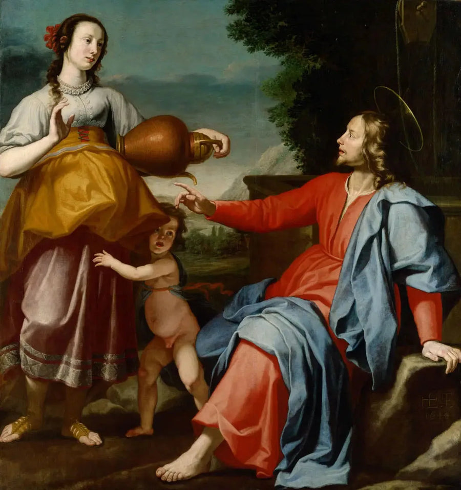 Le Christ et la Samaritaine - Lorenzo Lippi image 1 reproduction artisanale de tableau
