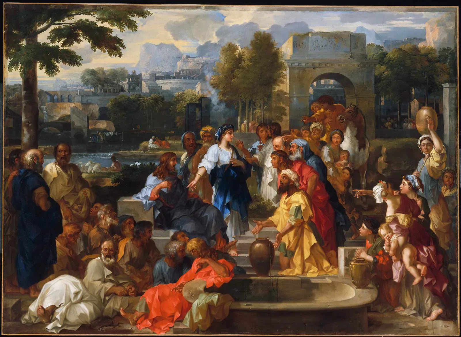 Le Christ et la Samaritaine - Sébastien Bourdon image 1 reproduction de peinture à l’huile