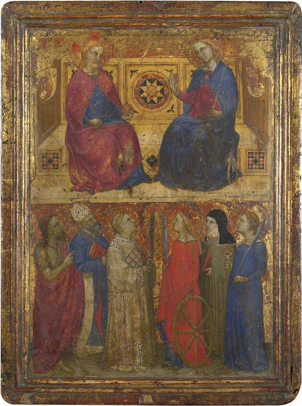 Le Christ et la Vierge avec les saints - Giovanni da Milano image 1 reproduction de peinture à l’huile