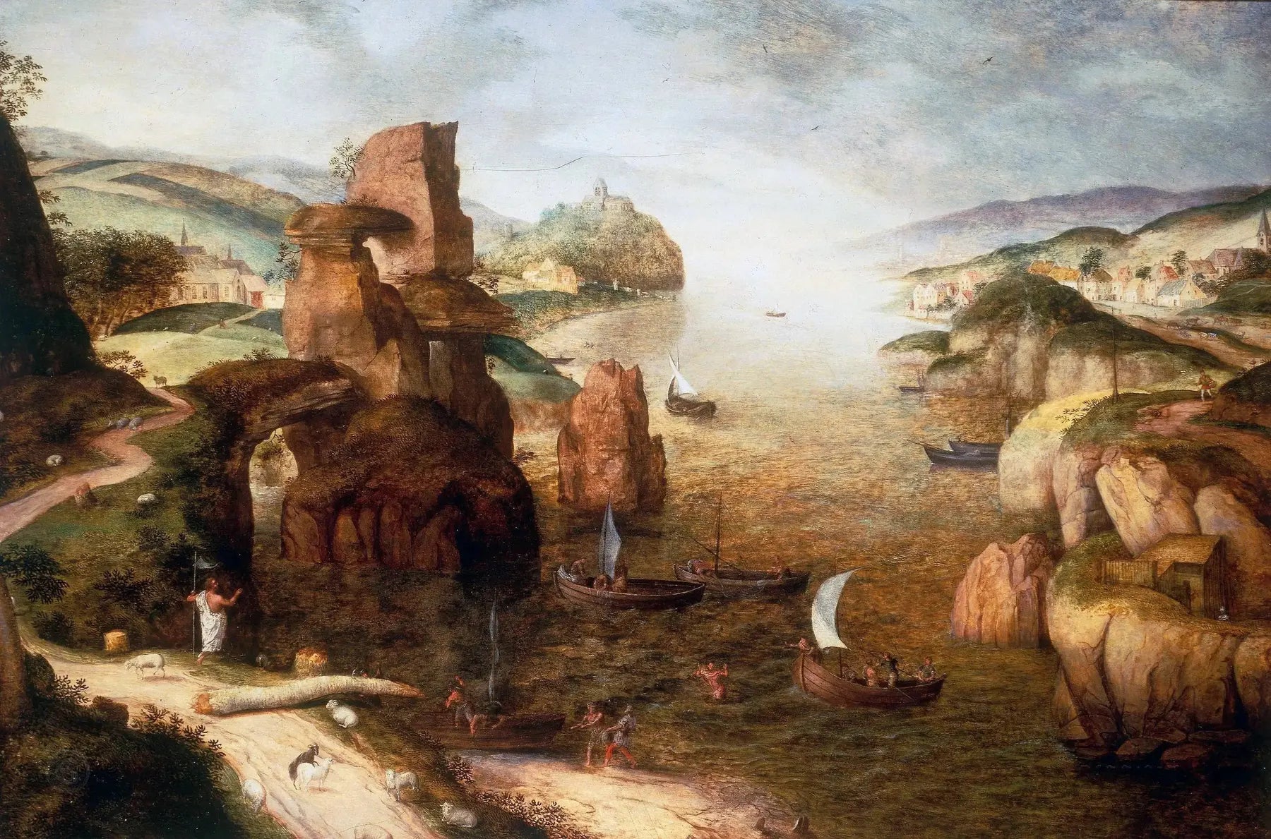Le Christ et les apôtres au lac de Tibériade - Pieter Brueghel the Elder image 1 copie peinte à la main à l’huile