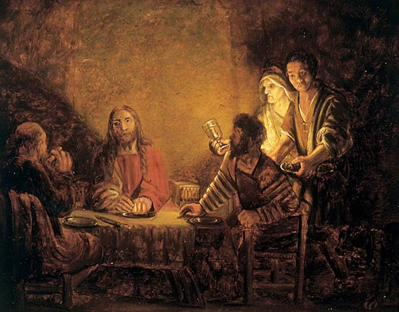 Le Christ et les disciples (La Cène d'Emmaüs) - Rembrandt
