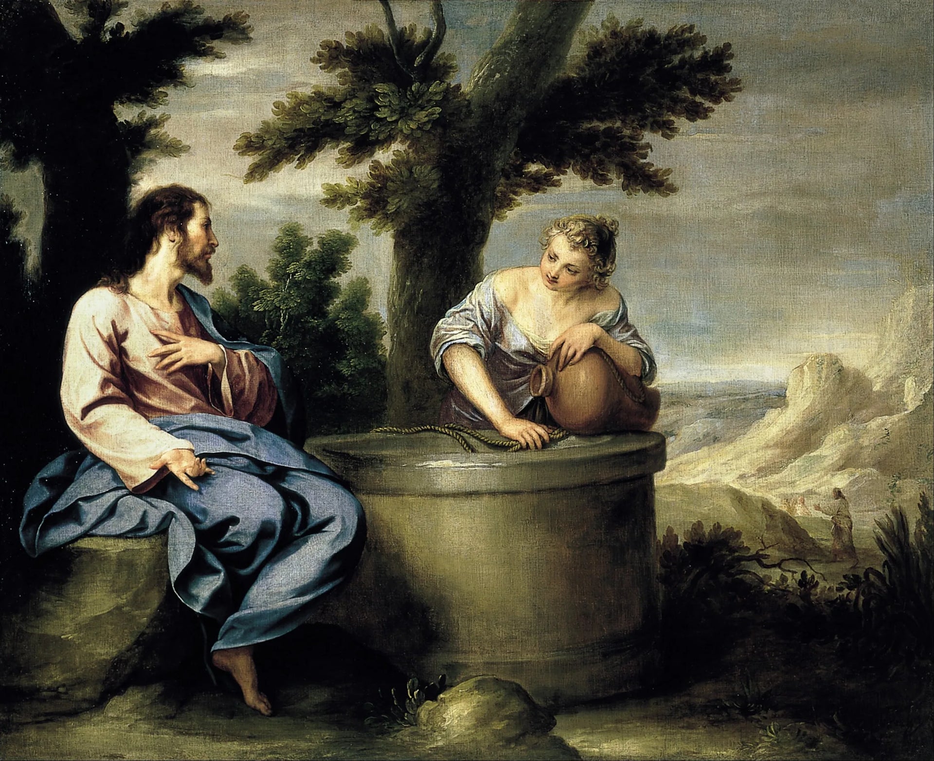 Le Christ et le Samaritain - Alonso Cano image 1 tableau peint à l’huile sur toile
