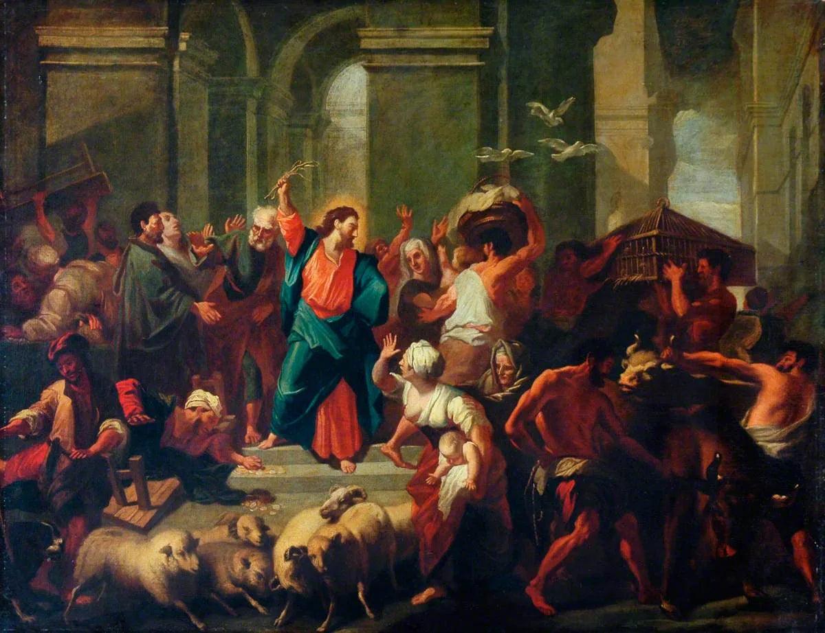 Le Christ expulse les marchands du temple - Jean-Baptiste Jouvenet image 1 reproduction artisanale de tableau