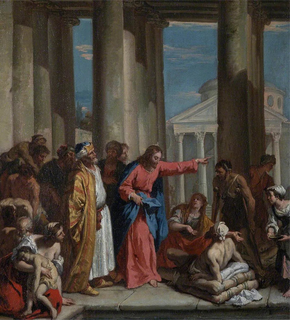 Le Christ guérit l'homme boiteux à la piscine de Béthesda - Sebastiano Ricci image 1 copie de tableau peinte à la main