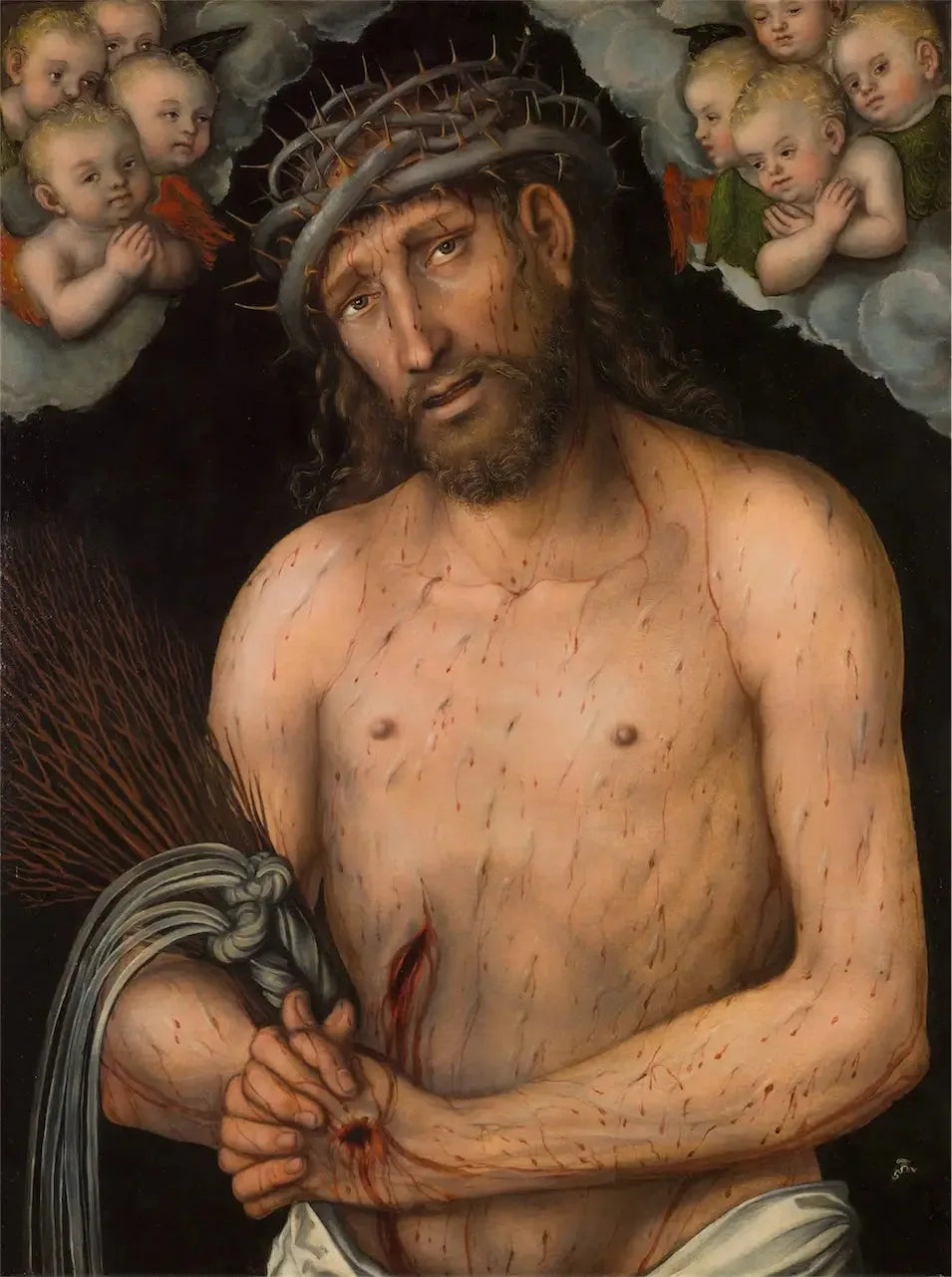 Le Christ, homme de douleur - Lucas Cranach the Elder image 1 reproduction de peinture à l’huile