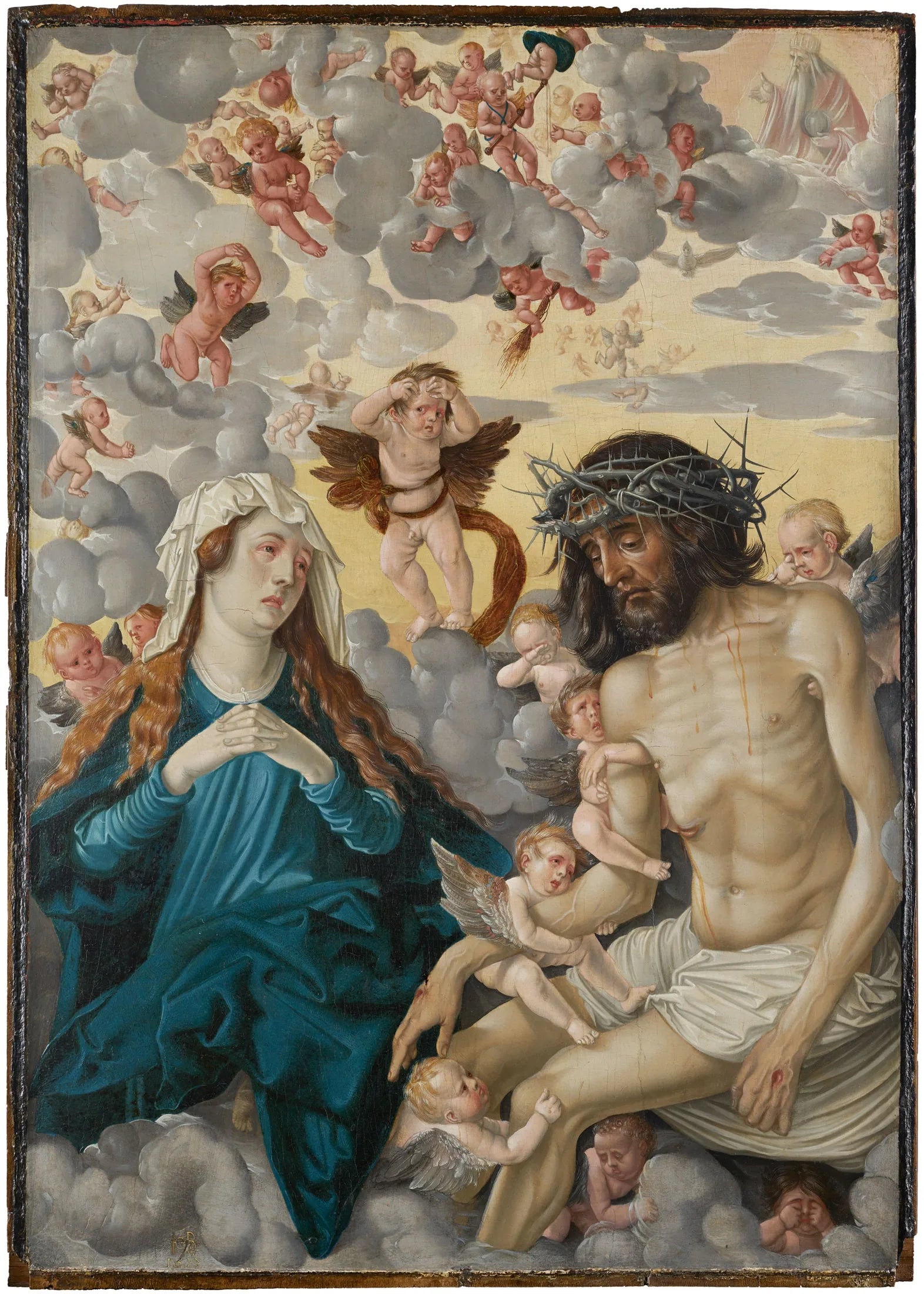 Le Christ, homme de douleurs, pleura Marie et les anges. - Hans Baldung Grien image 1 tableau peint à l’huile sur toile