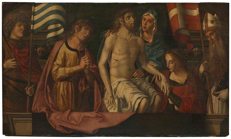 Le Christ mort avec la Vierge et les saints - Marco Palmezzano image 1 copie peinte à la main à l’huile