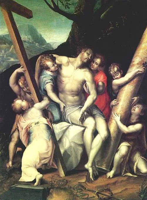 Le Christ mort avec les symboles de la Passion - Lavinia Fontana image 1 reproduction artisanale de tableau