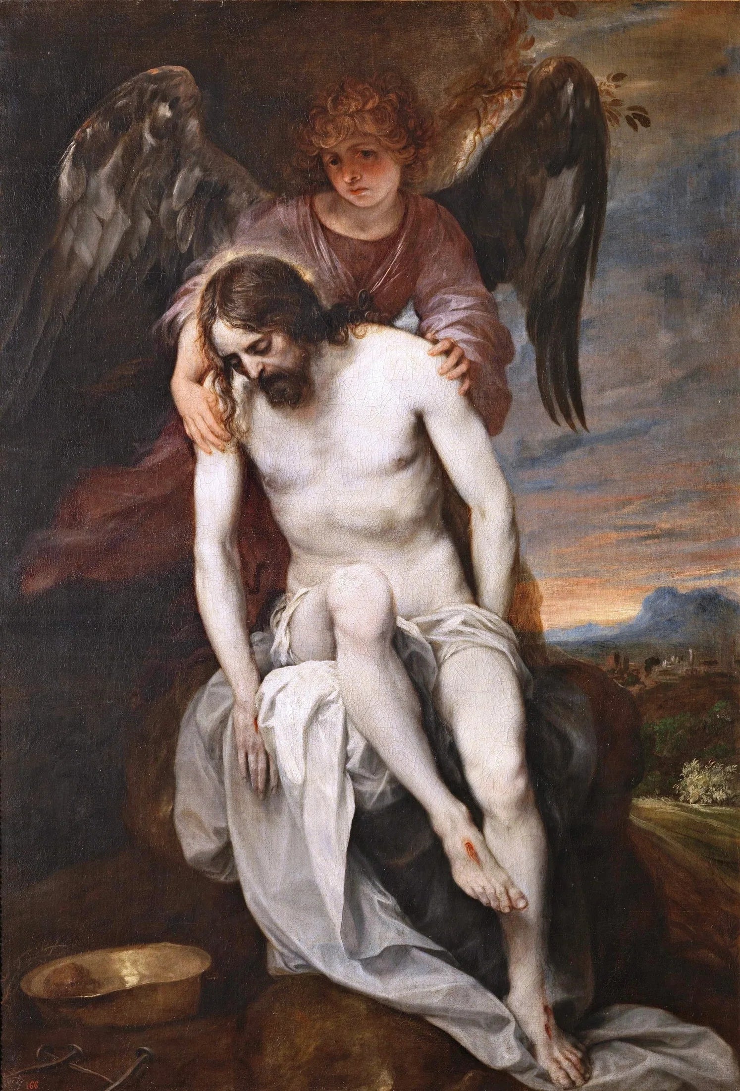Le Christ mort porté par un Ange - Alonso Cano image 1 copie peinte à la main à l’huile