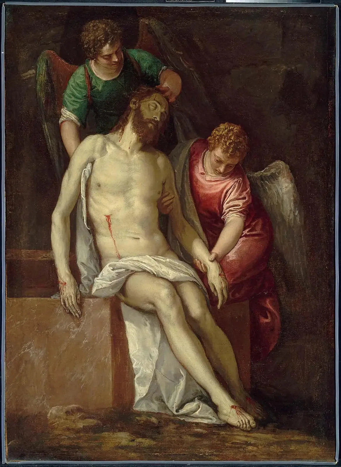 Le Christ mort soutenu par les anges - Paul Véronèse image 1 reproduction de peinture à l’huile