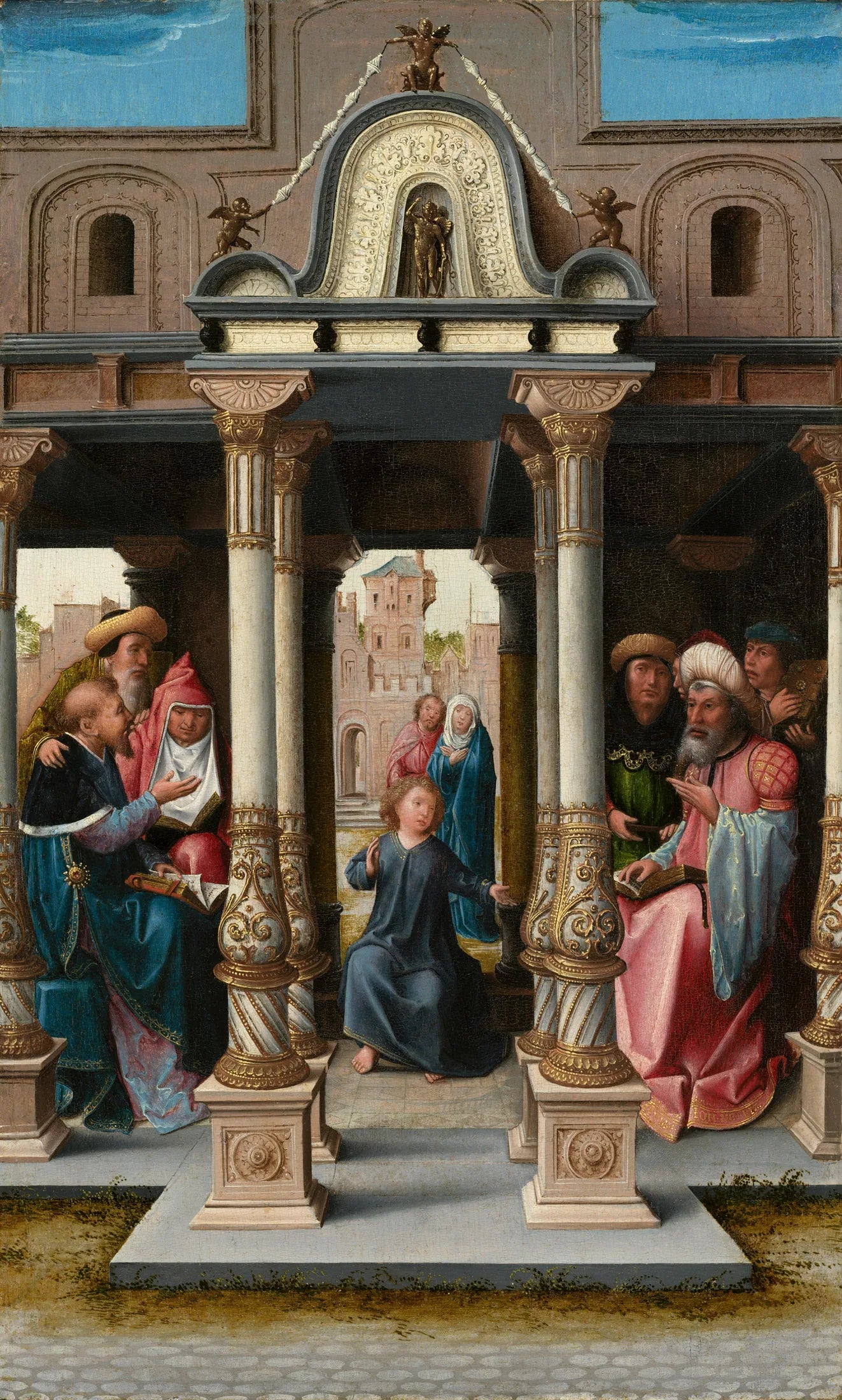 Le Christ parmi les Docteurs [avers] - Bernard van Orley image 1 copie de tableau peinte à la main
