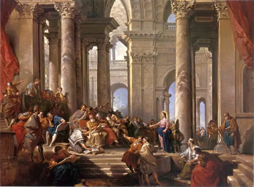 Le Christ parmi les docteurs - Giovanni Paolo Panini image 1 reproduction artisanale de tableau