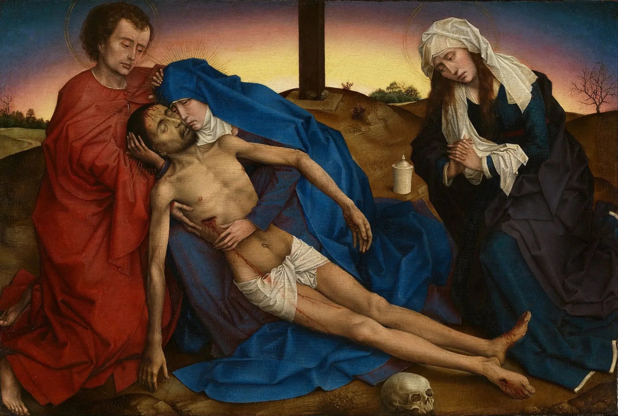 Le Christ pleuré par sa Mère, saint Jean et sainte Marie Madeleine - Rogier van der Weyden image 1 reproduction artisanale de tableau