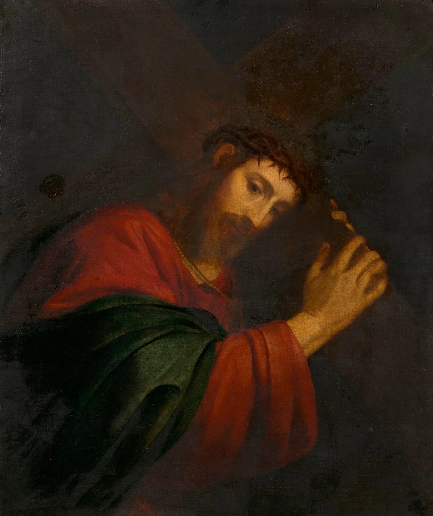 Le Christ portant la croix - Andrea Sacchi image 1 tableau peint à l’huile sur toile