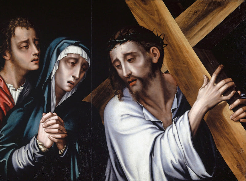 Le Christ portant la croix avec la Vierge et saint Jean - Luis de Morales