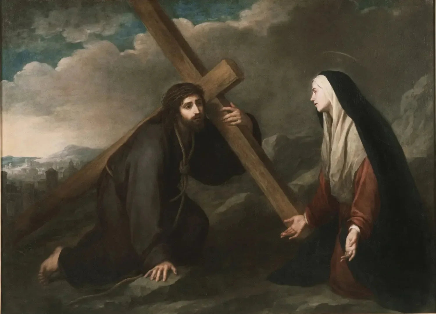 Le Christ portant la croix - Bartolomé Esteban Murillo image 1 reproduction de peinture à l’huile