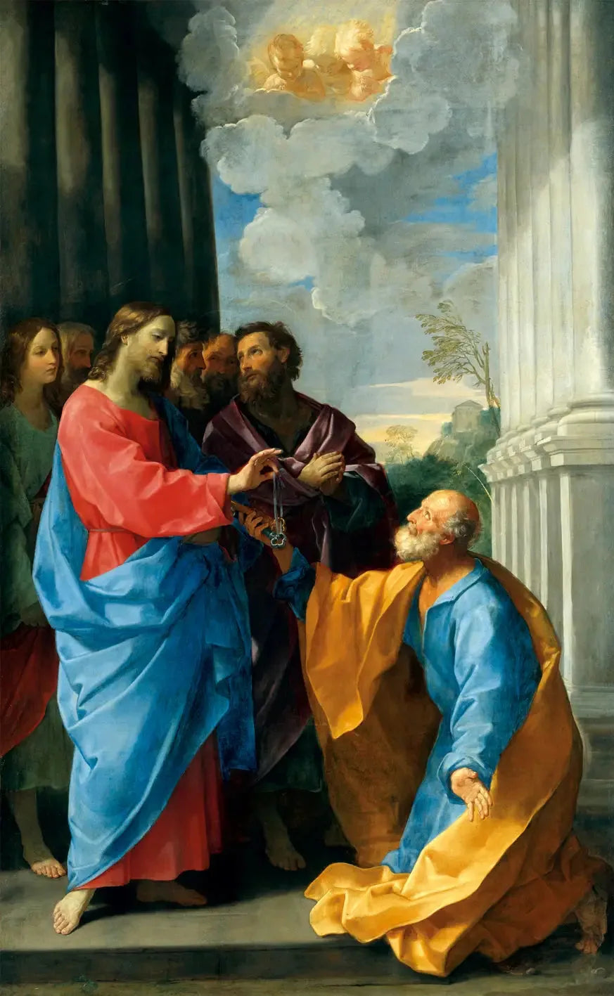Le Christ remettant les clés à saint Pierre - Guido Reni image 1 tableau peint à l’huile sur toile