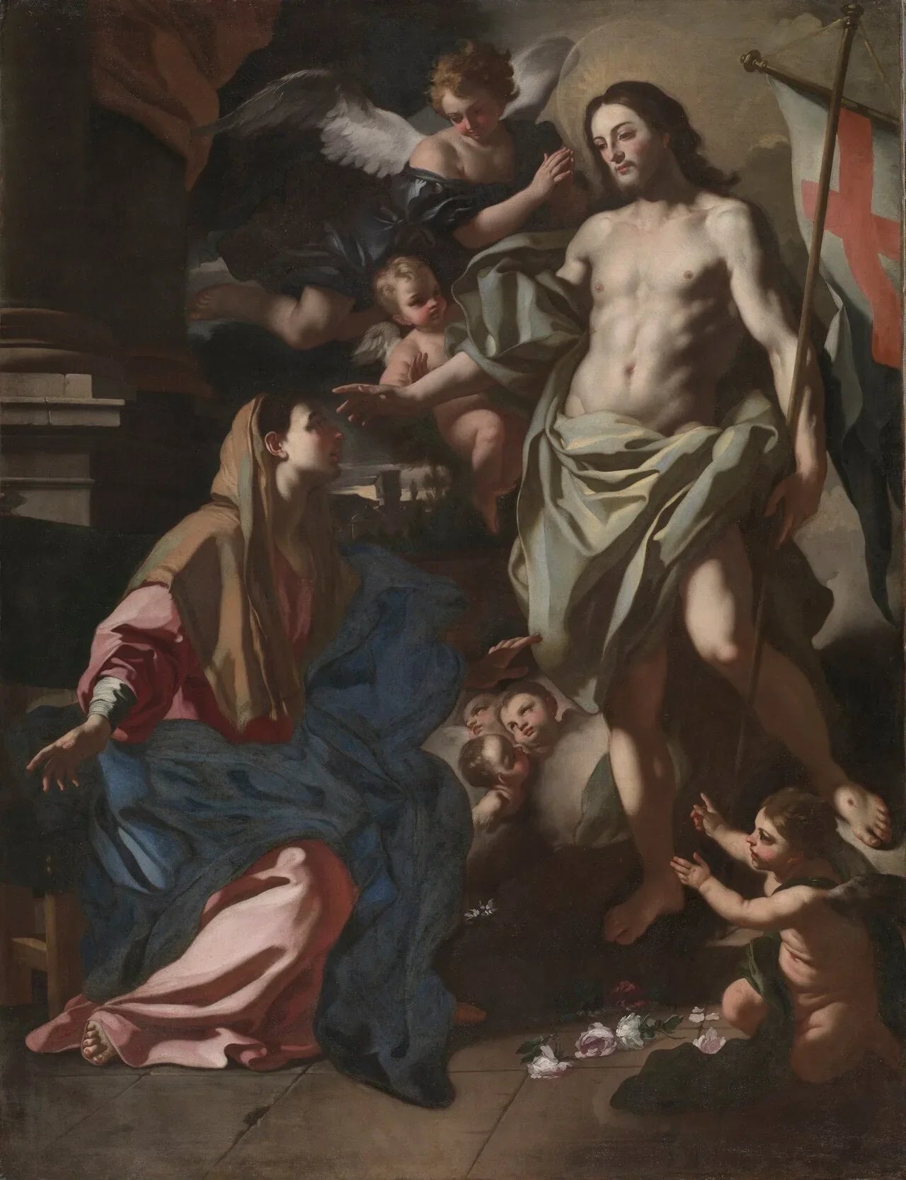 Le Christ ressuscité apparaissant à la Vierge - Francesco Solimena image 1 reproduction de peinture à l’huile